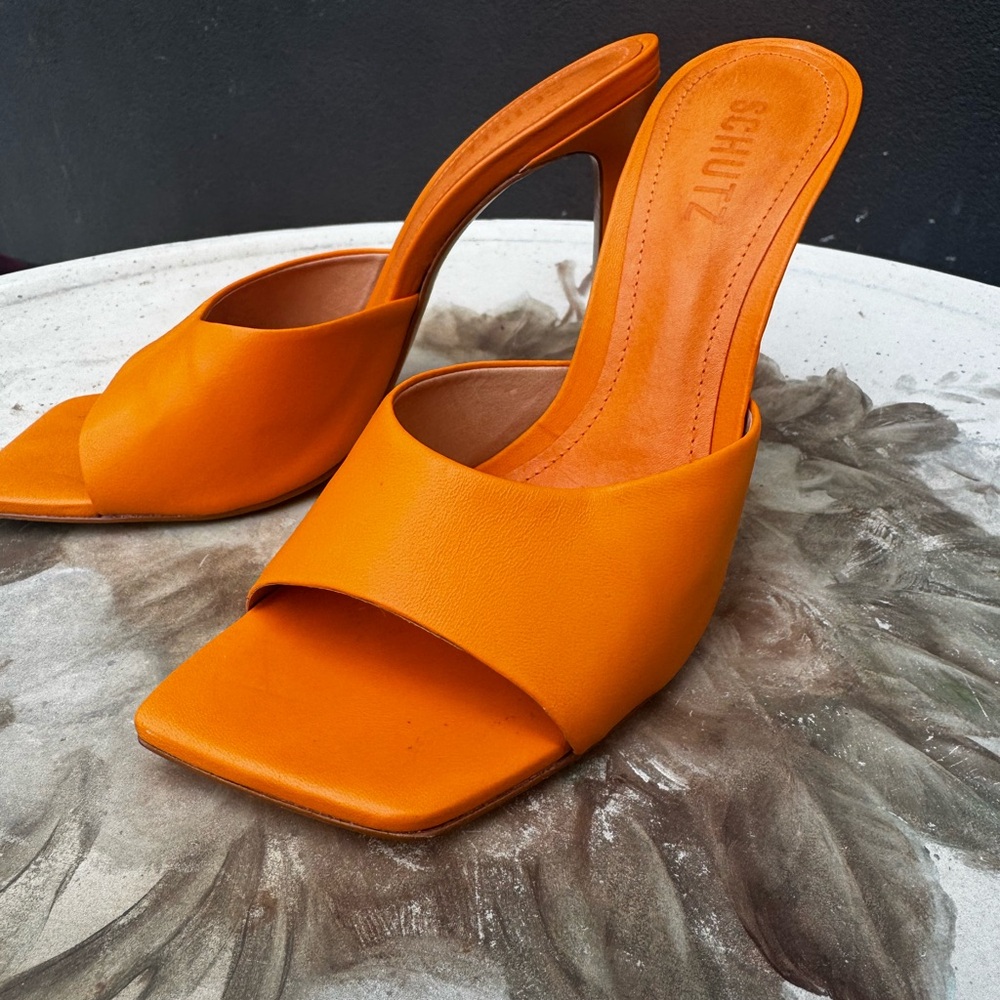 SCHUTZ Women's Bold Orange Heels - Picture 2 of 4